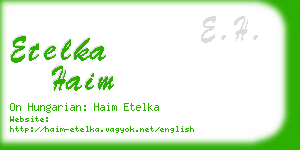 etelka haim business card